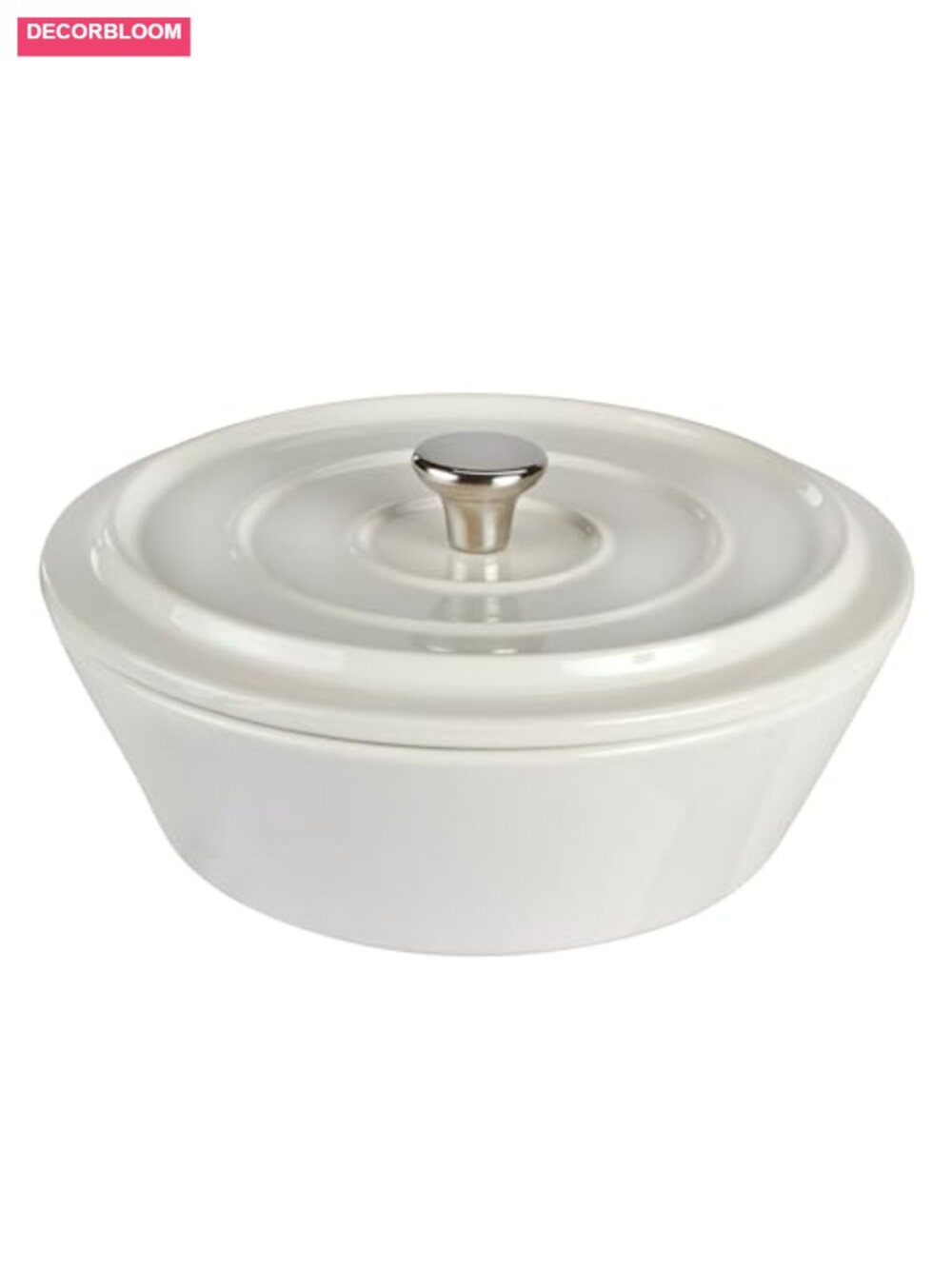 Round Stoneware Covered Bakeware with Lid, 9 Inch, Dishwasher Safe